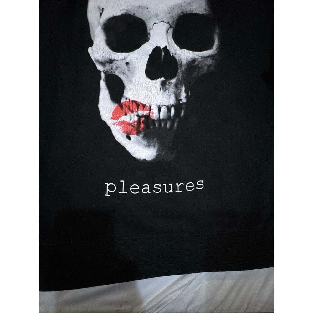 Pleasures Skull Graphic Hoodie “Making Out” - Size Large Streetwear - Punk Goth - Picture 10 of 15